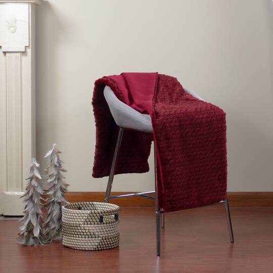 Burgundy Red Ultra Plush Faux Fur Throw Blanket